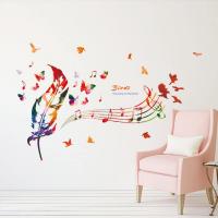 Adhesivo pared pluma musical