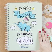 Libreta con frase hermosa