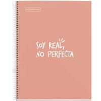 Cuaderno A4 con frase para mujeres: soy real, no perfecta