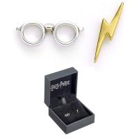 Pendientes gafas y rayo Harry Potter plata