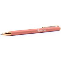 Bolígrafo fino personalizado color rosa