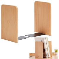 Sujetalibros madera natural diseño minimalista