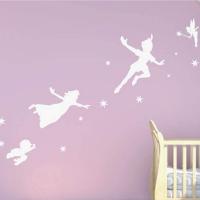 Vinilo blanco pared Peter Pan